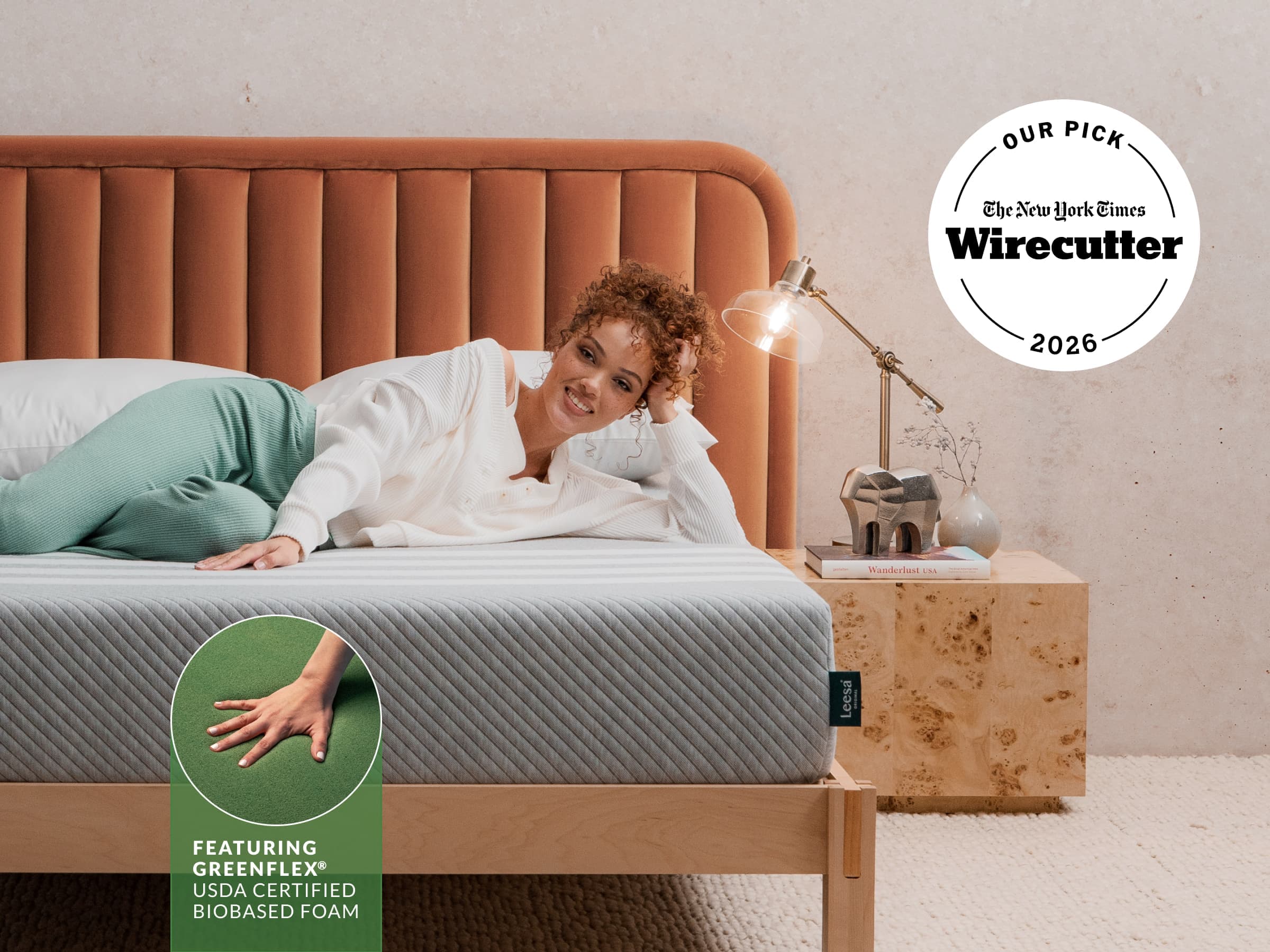 Leesa Original mattress with signature striped cover