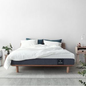 the Muse queen mattress with comforter and pillows