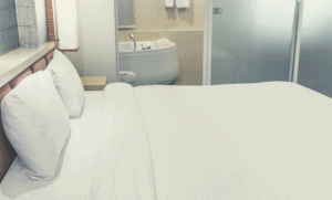 crystal white egyptian cotton sheets laid on a bed